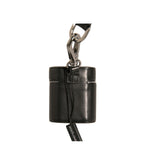 Dolce & Gabbana Black Leather Logo Silver Metal Strap Airpods Case SMY10609
