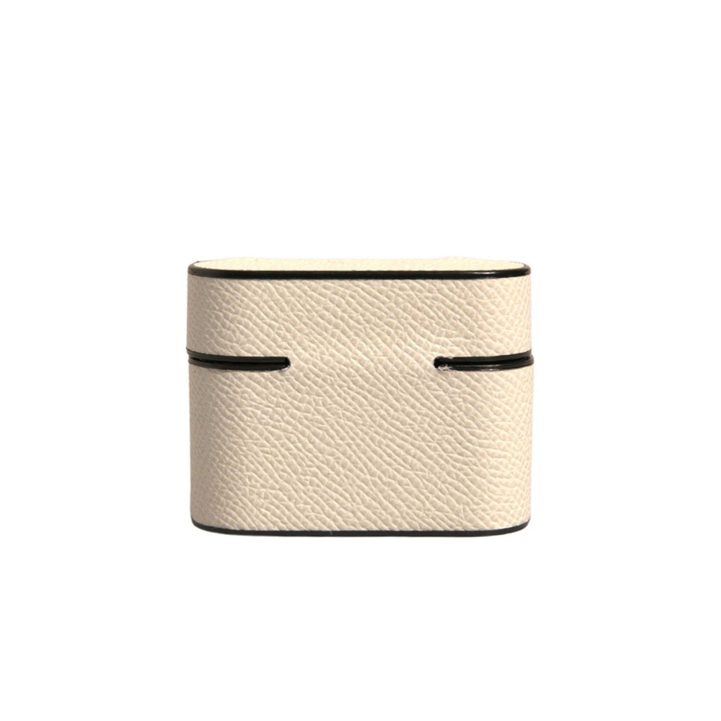 Dolce & Gabbana White Leather Metal Logo Plaque Holder Airpods Case SMY10619