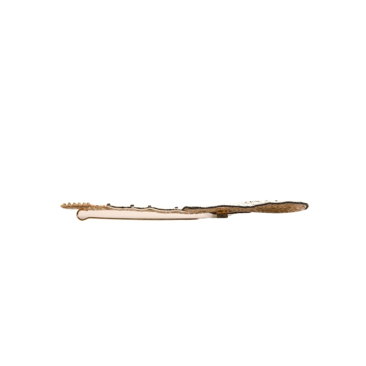Dolce & Gabbana Gold Brass Beaded Guitar Pin Brooch