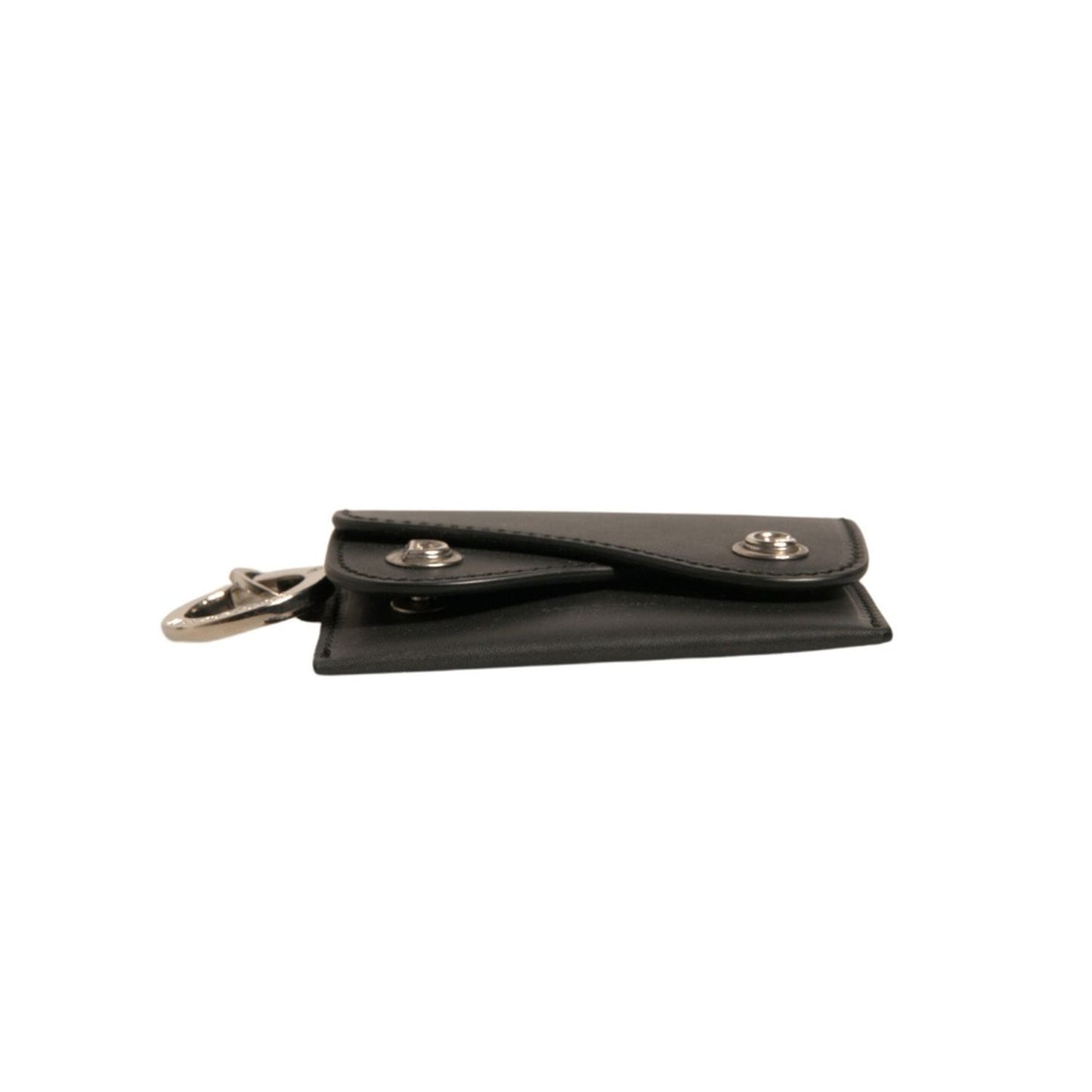 Dolce & Gabbana Black Leather Card Case Keychain Key Holder SMY10626