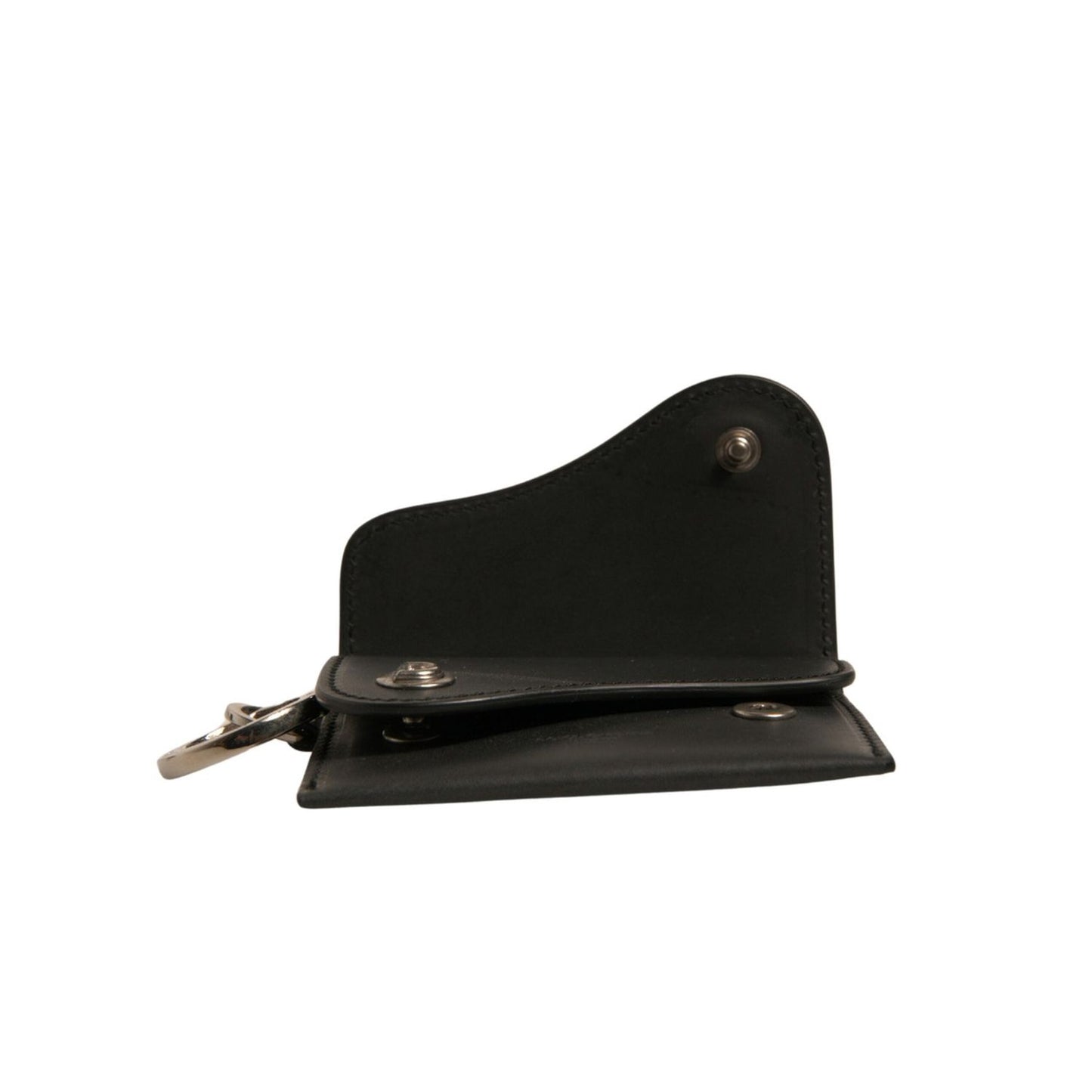 Dolce & Gabbana Black Leather Card Case Keychain Key Holder SMY10626