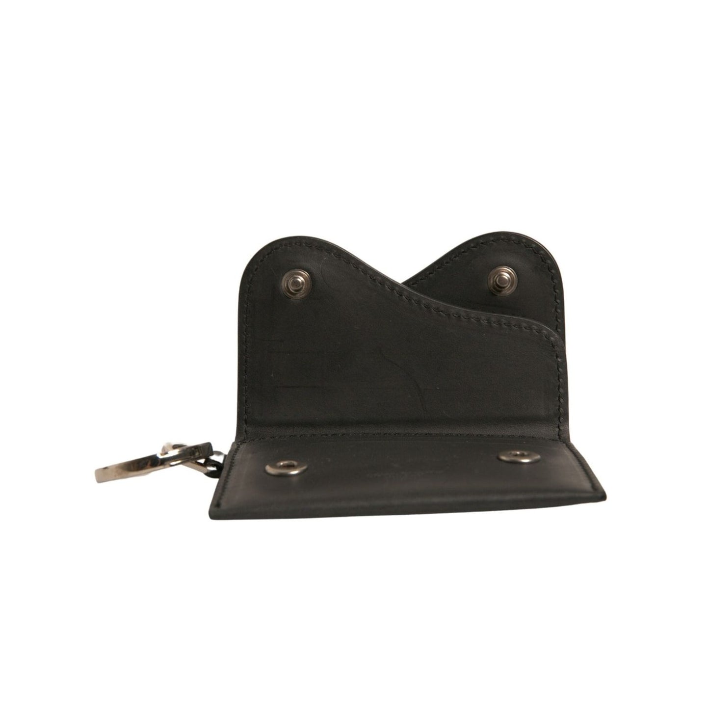 Dolce & Gabbana Black Leather Card Case Keychain Key Holder SMY10626