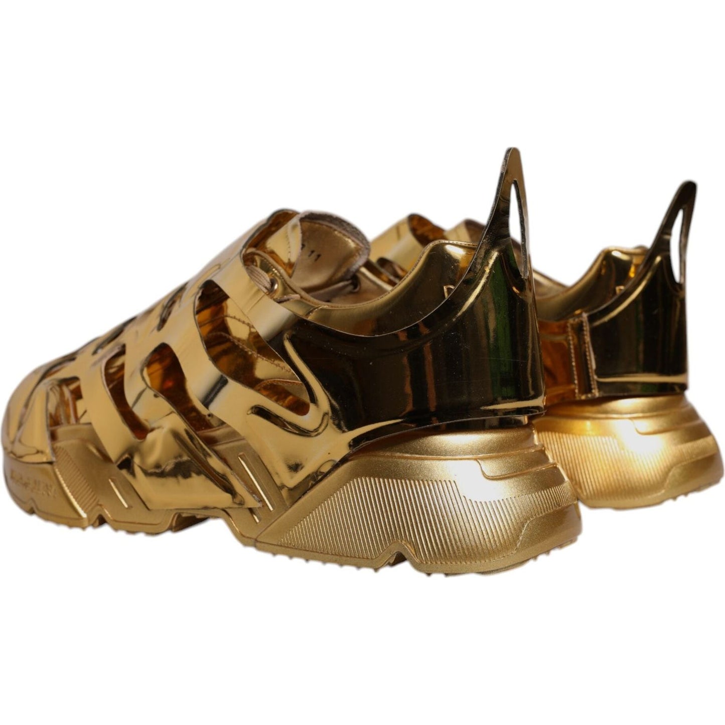 Dolce & Gabbana Gold Daymaster Leather Low Top Sneakers Shoes MV6710-44