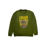 Cavalli Class Green Polyester Men's Hoodie CA-24780-M