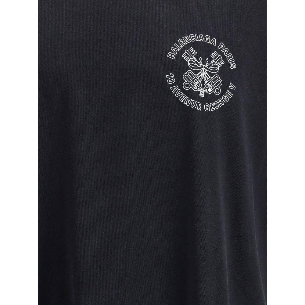 Balenciaga oversize T-shirt with ribbed crew neck and logo print.