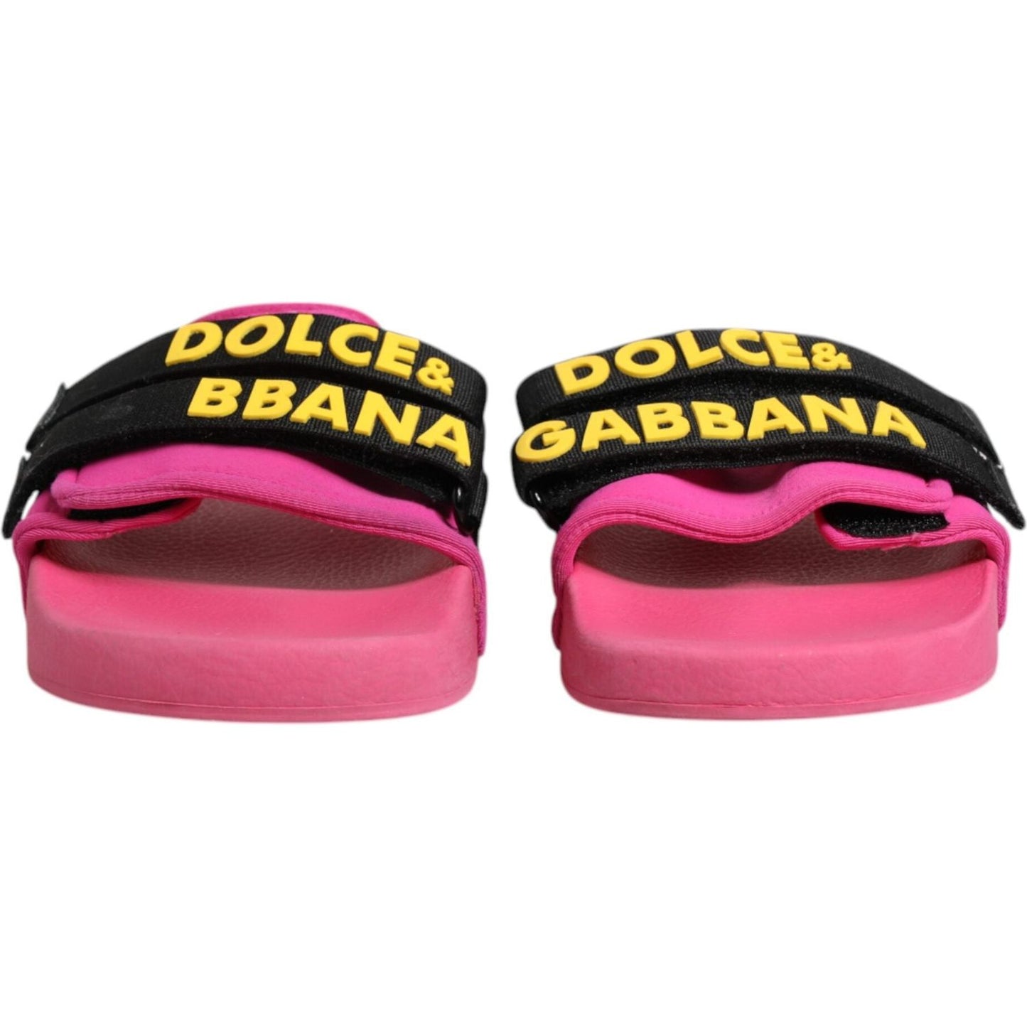 Dolce & Gabbana Fuchsia Neoprene Slides Flats Beachwear Shoes LA12347-37