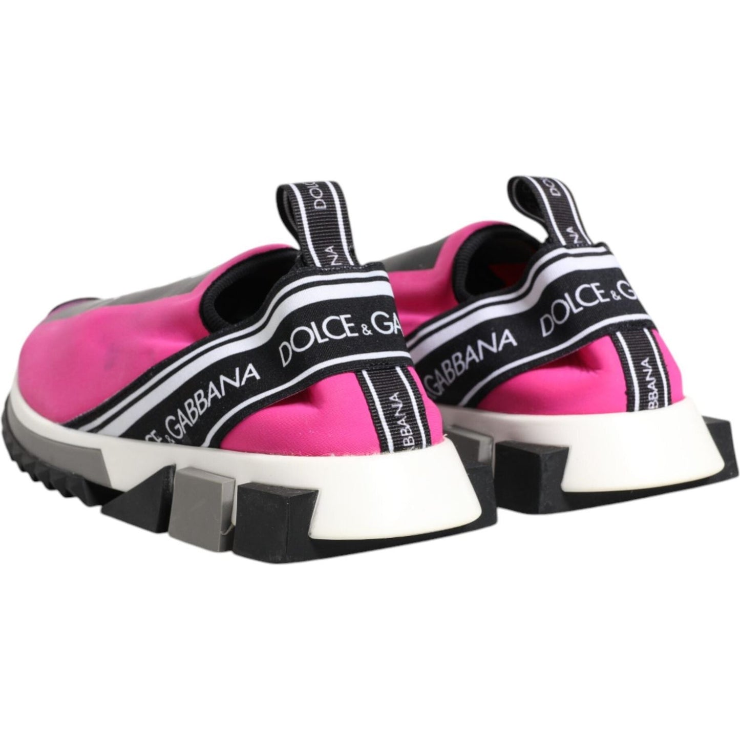 Dolce & Gabbana Fuchsia White Slip On Sorrento Sneakers Shoes LA12307-38