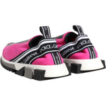 Dolce & Gabbana Fuchsia White Slip On Sorrento Sneakers Shoes LA12307-38