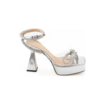 MACH & MACH Elegant Silver Leather Platforms MA-4066668-EU39/US9