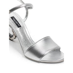 Dolce & Gabbana Gray Leather Sandal DO-8217668-EU37/US7