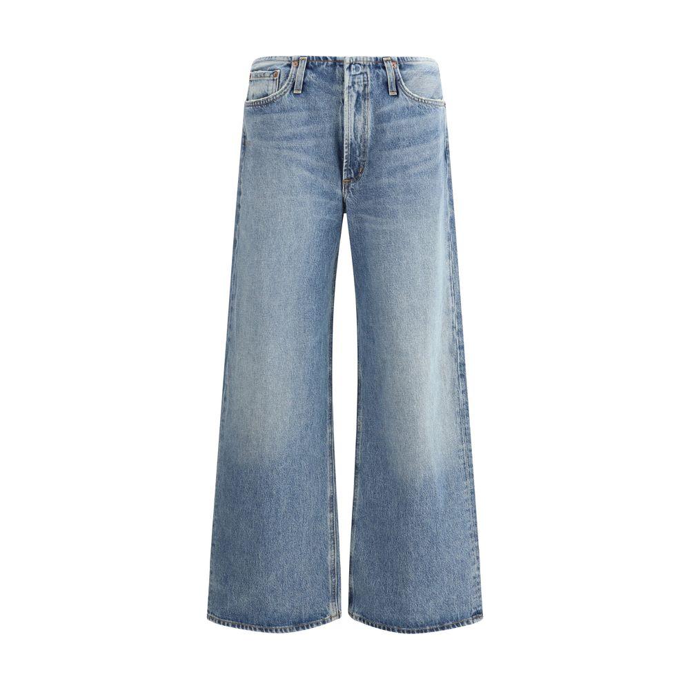 Agolde Lex Jeans with wide leg cut, featuring a modern and relaxed style, five pockets, and zip-button closure for comfortable wear.