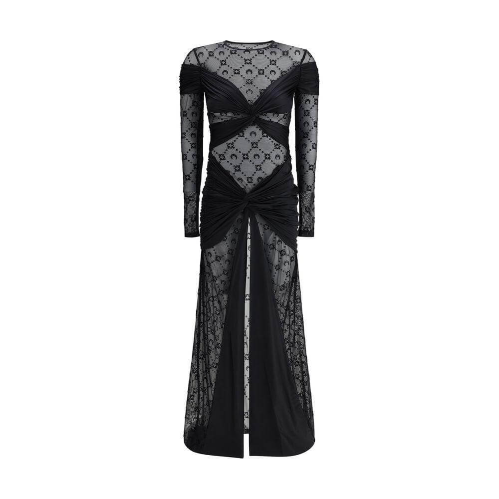 Marine Serre Draped Long Dress MA-WDR339ARJER0018BK99-S