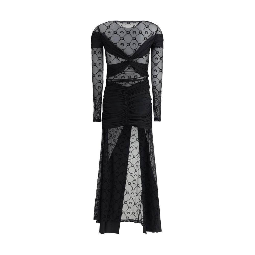 Marine Serre Draped Long Dress MA-WDR339ARJER0018BK99-S