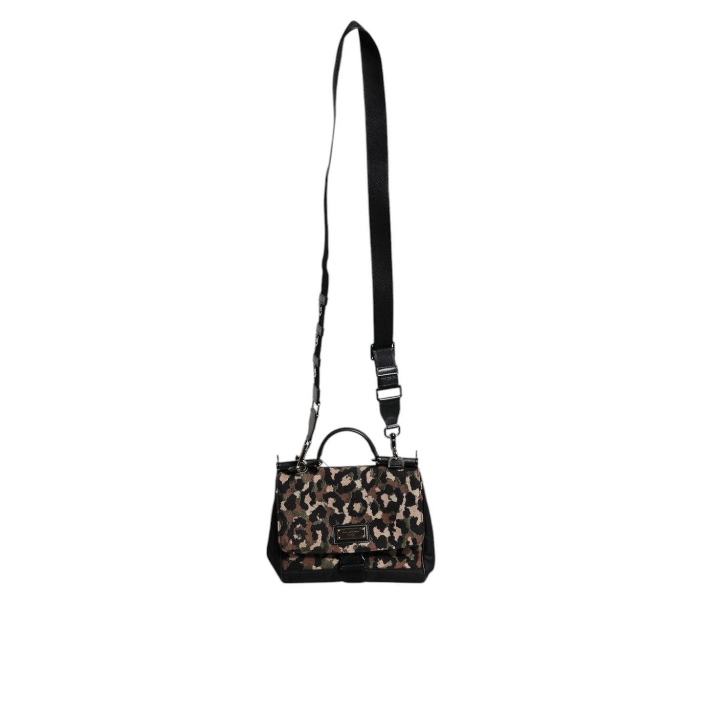 Dolce & Gabbana Brown Leopard Print Lacquard Nylon Sicily Tote Bag BAG4001