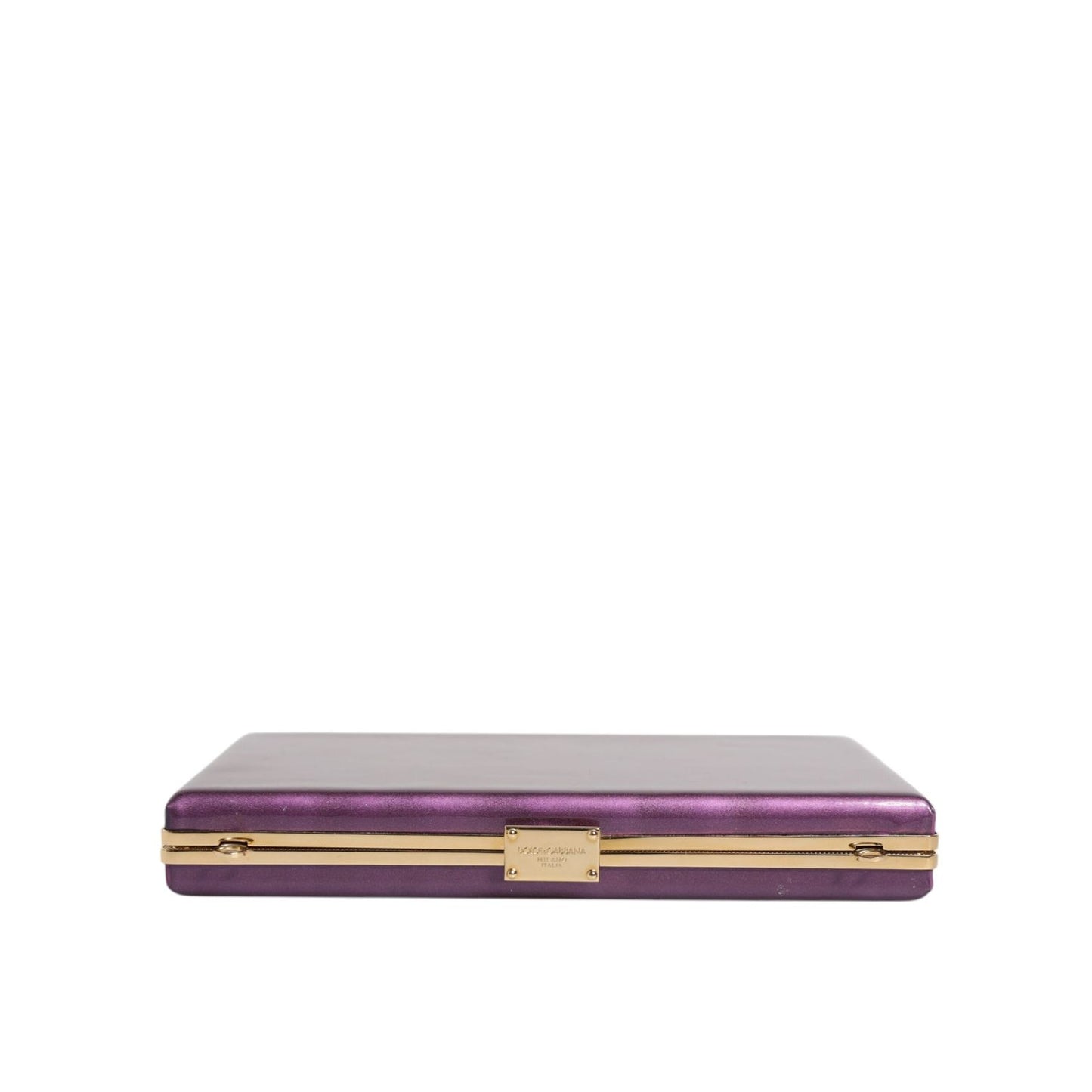 Dolce & Gabbana Purple Leather Clutch Evening Crossbody Bag