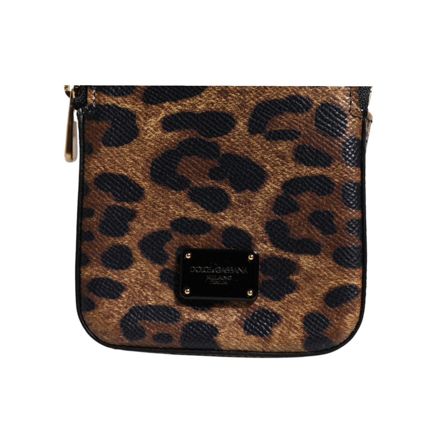 Dolce & Gabbana Brown Leopard Print Dauphine Leather Zip Around Wallet BAG4049