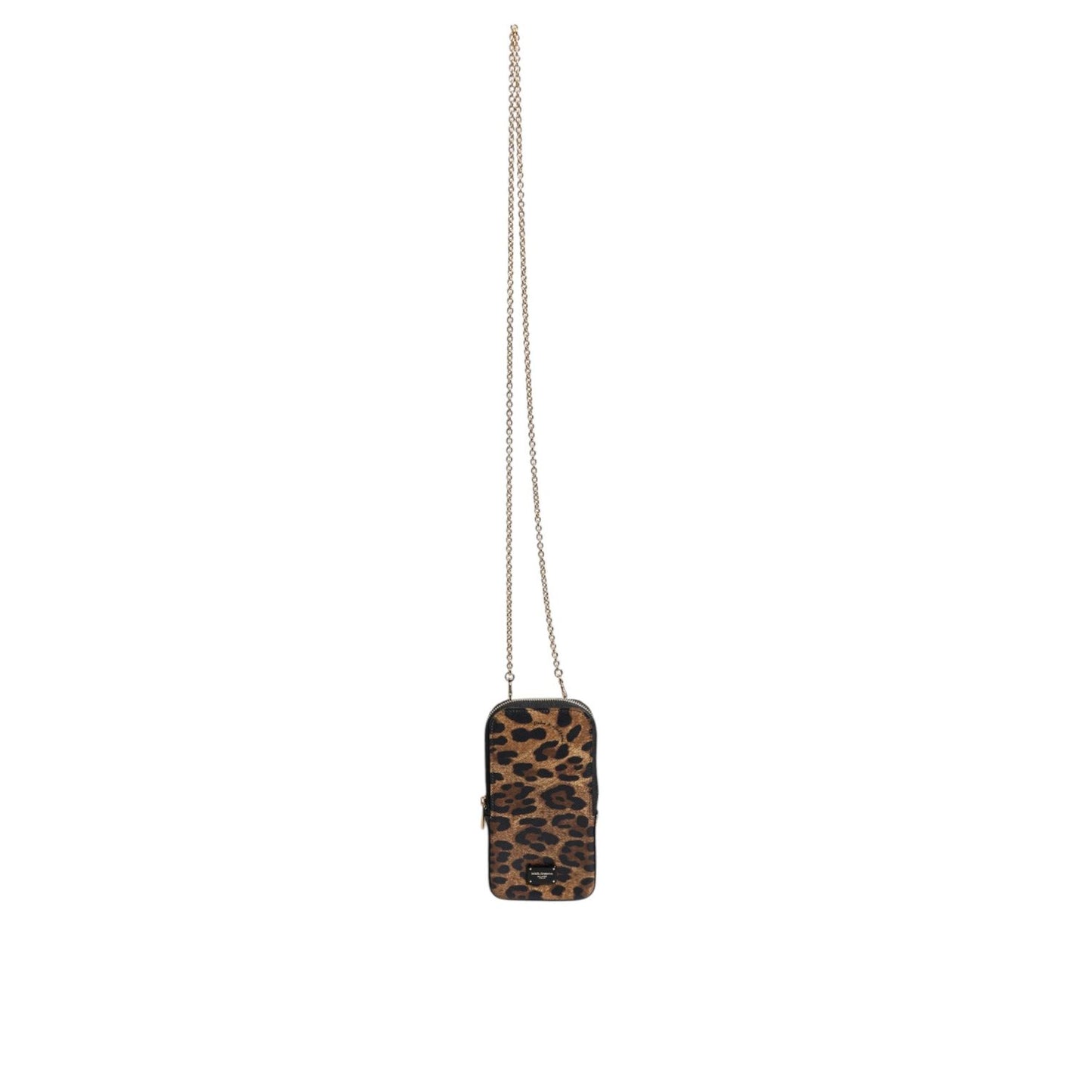 Dolce & Gabbana Brown Leopard Print Dauphine Leather Zip Around Wallet BAG4049