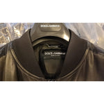 Dolce & Gabbana Black Lambskin Full Zip Biker Blouson Jacket
