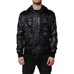 Dolce & Gabbana Black Nylon Hooded Full Zip Blouson Jacket