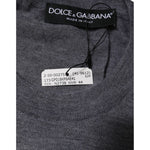 Dolce & Gabbana Gray Cashmere Crew Neck Pullover Sweater TSH87728-44