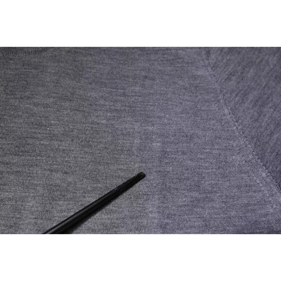 Dolce & Gabbana Gray Cashmere Crew Neck Pullover Sweater TSH87728-44