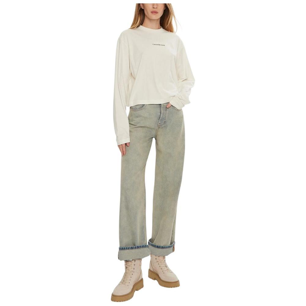 Calvin Klein Jeans Cream Cotton Tops & T-Shirt