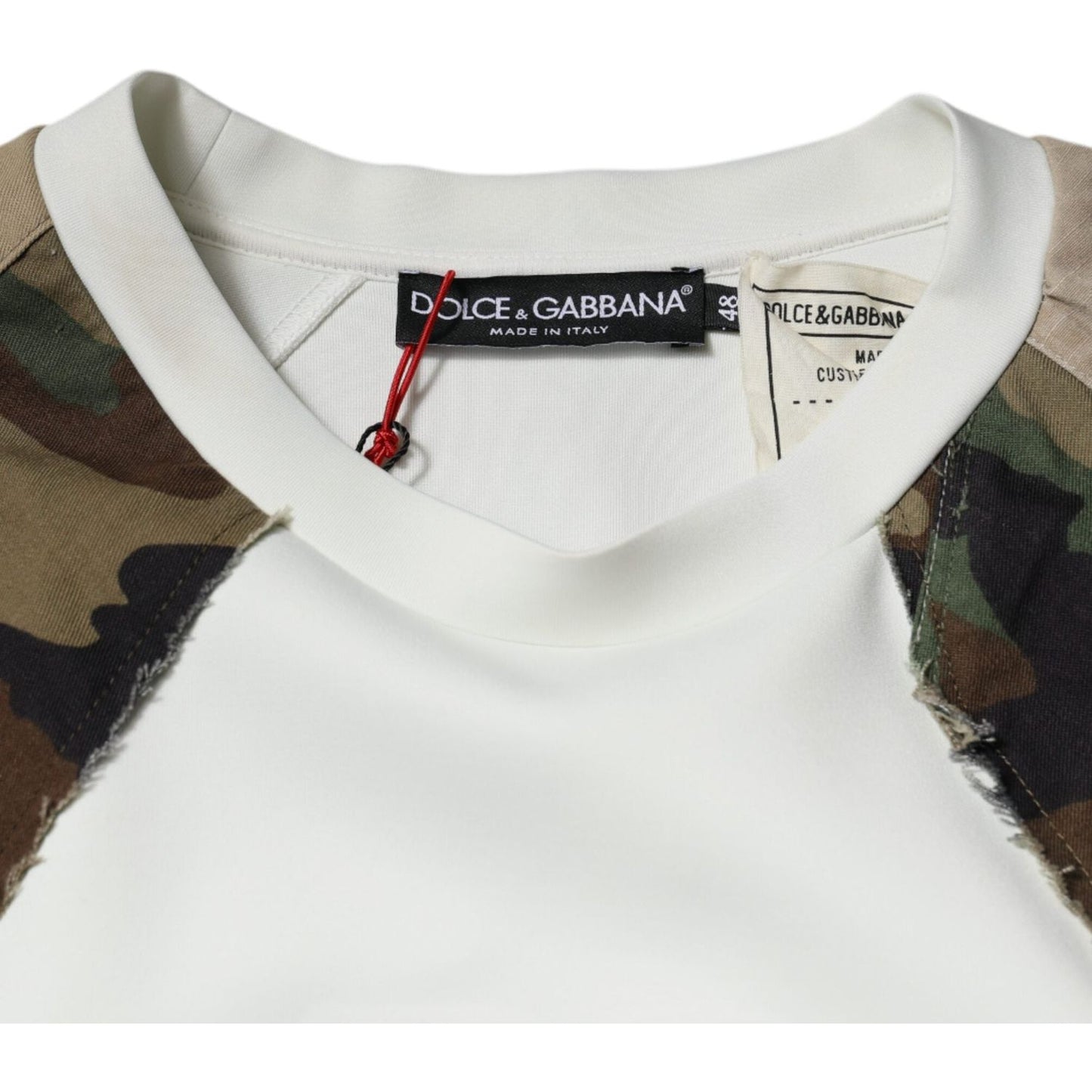 Dolce & Gabbana Multicolor Patchwork Cotton Crew Neck Sweater TSH878566-48