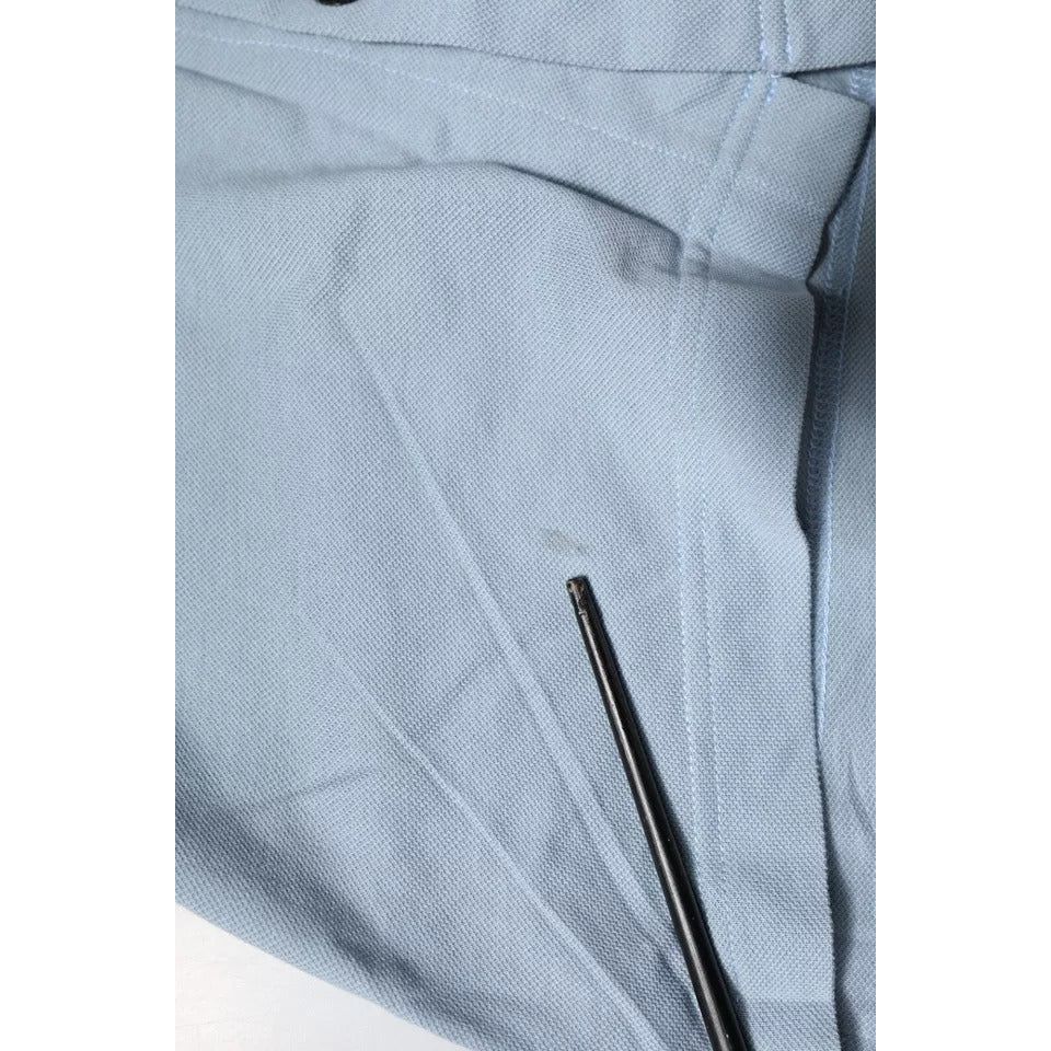 Dolce & Gabbana Blue Cotton Button Down Casual Men Polo Shirt TSH878565-48