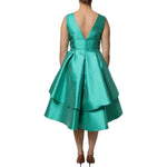 Alberta Ferretti Green Satin Polyester Sleeveless V-neck Layered Dress DR281357-42