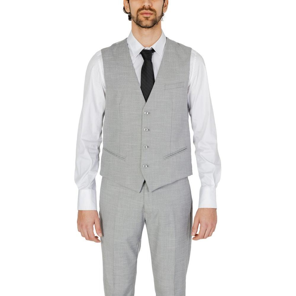 Antony Morato Gray Polyester Waistcoat AN-13372700136-IT54 | XXL