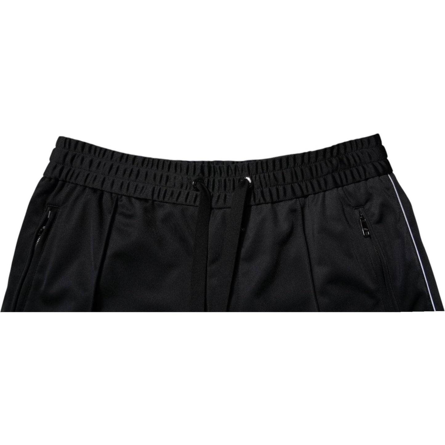 Dolce & Gabbana Black Polyester Mid Waist Men Bermuda Shorts