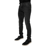 Dolce & Gabbana Black Cotton Stretch Skinny Men Denim Jeans PAN75289-44