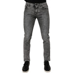 Dolce & Gabbana Dark Gray Washed Cotton Slim Fit Denim Jeans PAN75586-46