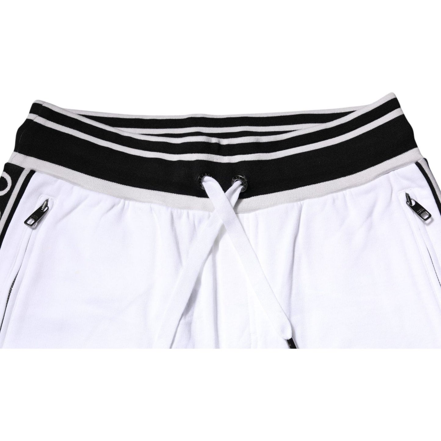 Dolce & Gabbana White Stripe Cotton DG King Bermuda Shorts