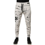 Dolce & Gabbana White Printed Cotton Jogger Sweatpants Pants PAN76026-46