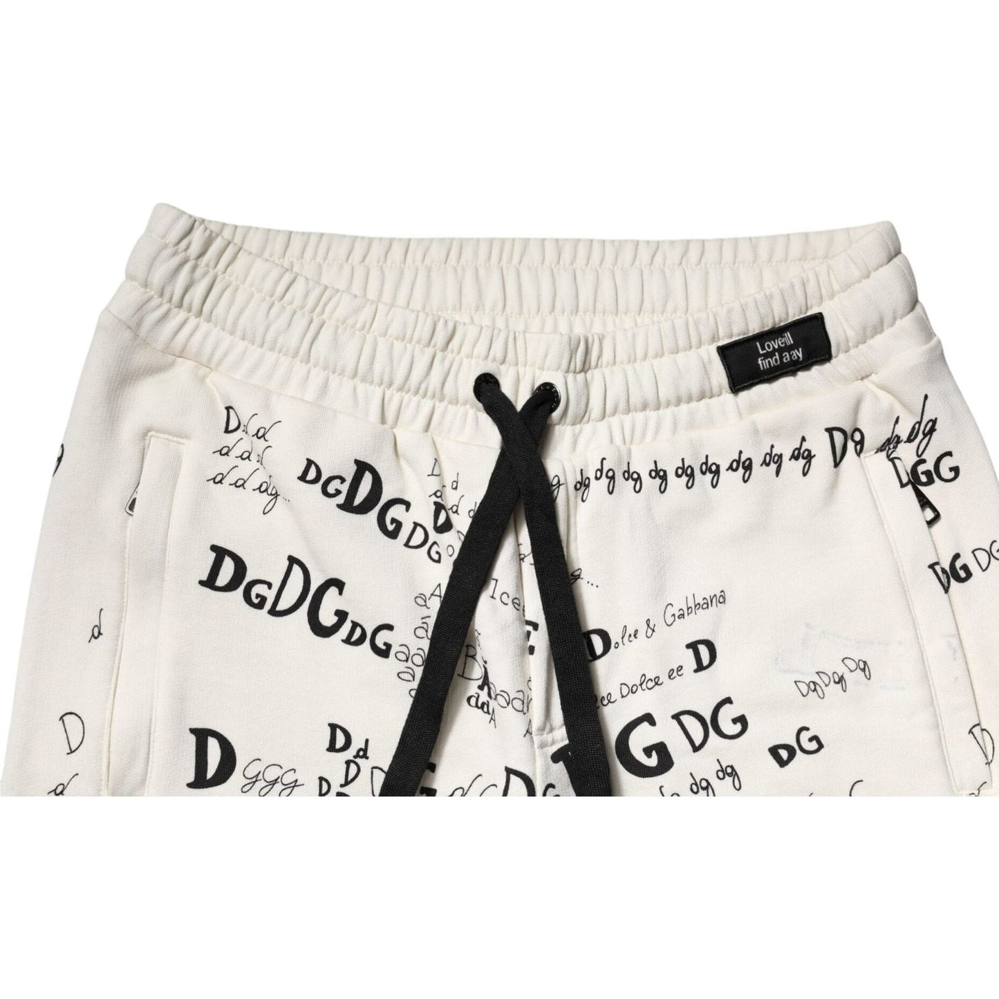 Dolce & Gabbana White Printed Cotton Jogger Sweatpants Pants PAN76026-46