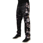 Dolce & Gabbana Black Floral Polyester Jogger Pants PAN76031-44