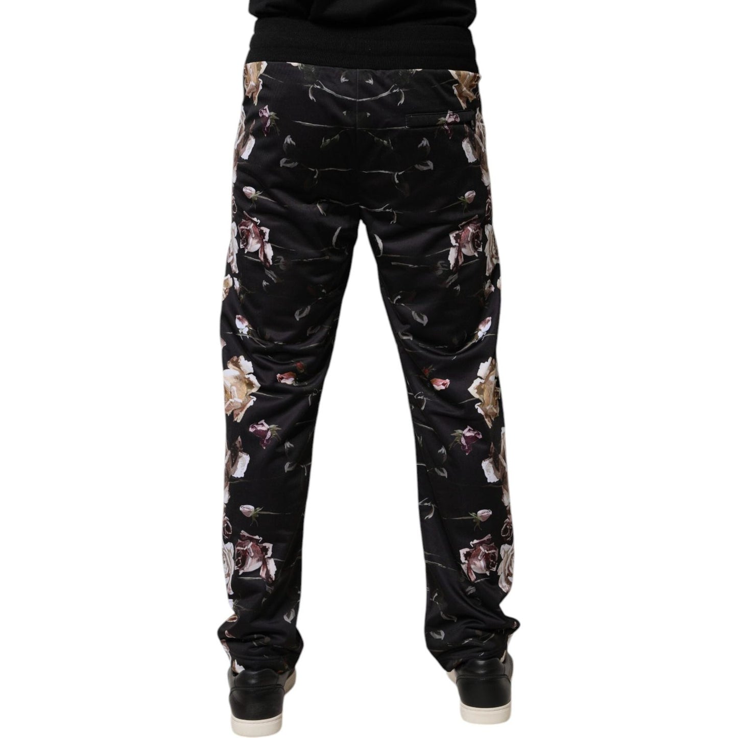 Dolce & Gabbana Black Floral Polyester Jogger Pants PAN76031-44