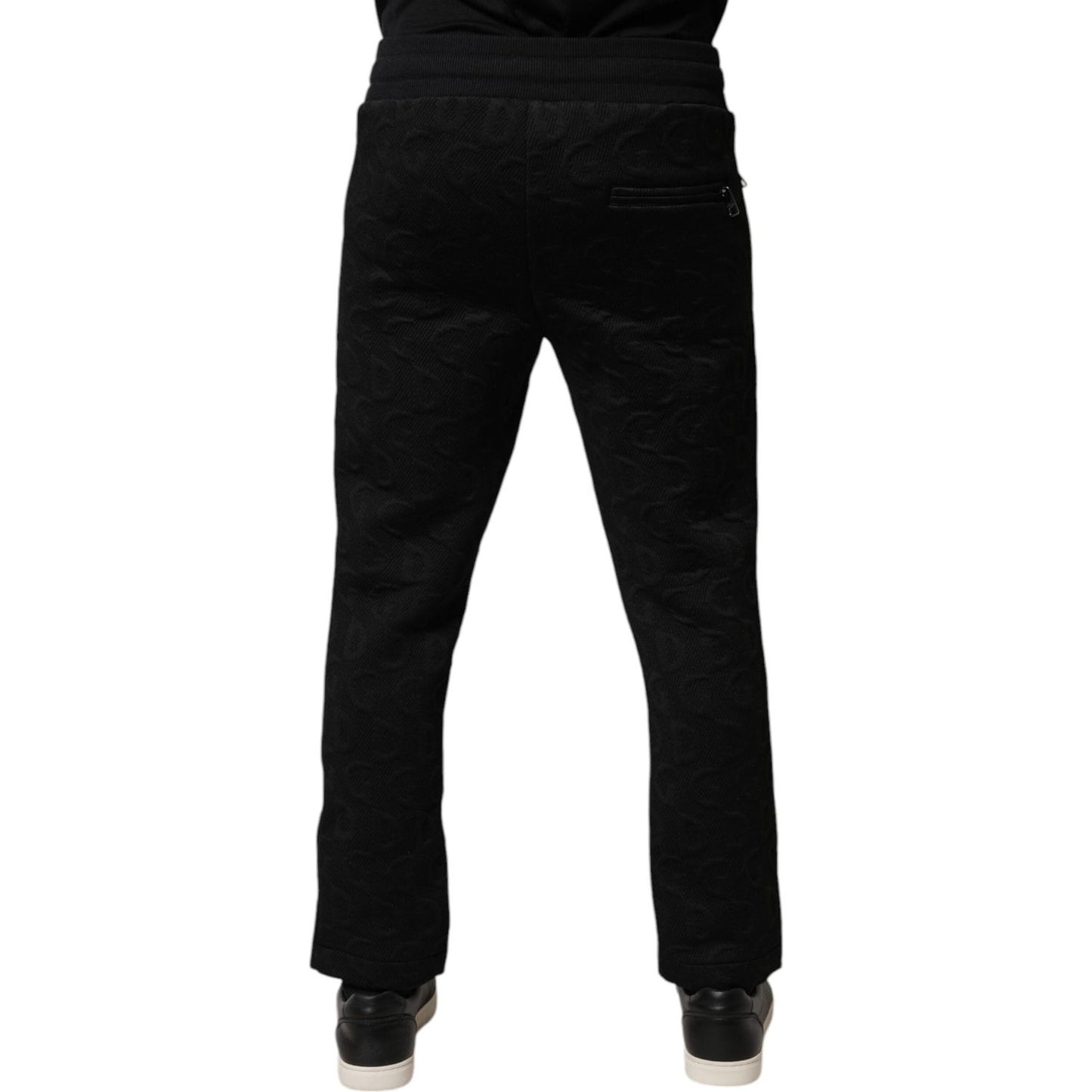 Dolce & Gabbana Black Logo Monogram Jogger Sweatpants Pants PAN76040-48