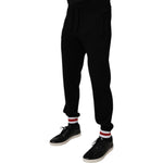 Dolce & Gabbana Black Wool Mid Waist Jogger Sweatpants Pants PAN76058-44