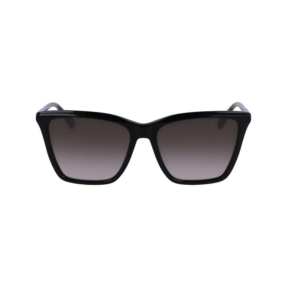 Longchamp women's sunglasses LO719S-001 in black acetate with grey lenses, size 56/16/140mm, category 3 protection.
