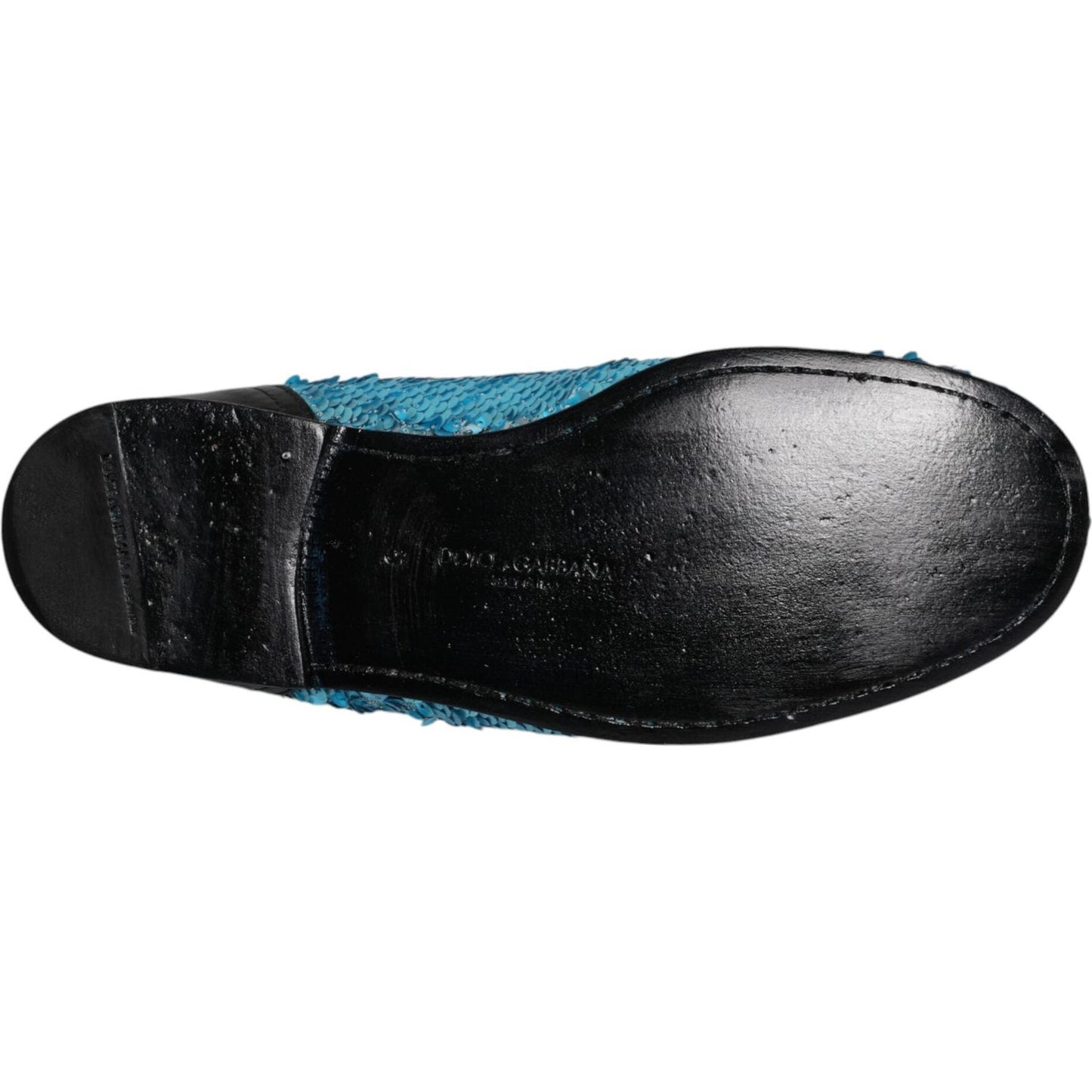 Dolce & Gabbana Blue Sequined Loafers Formal Dress Shoes MV7046-40