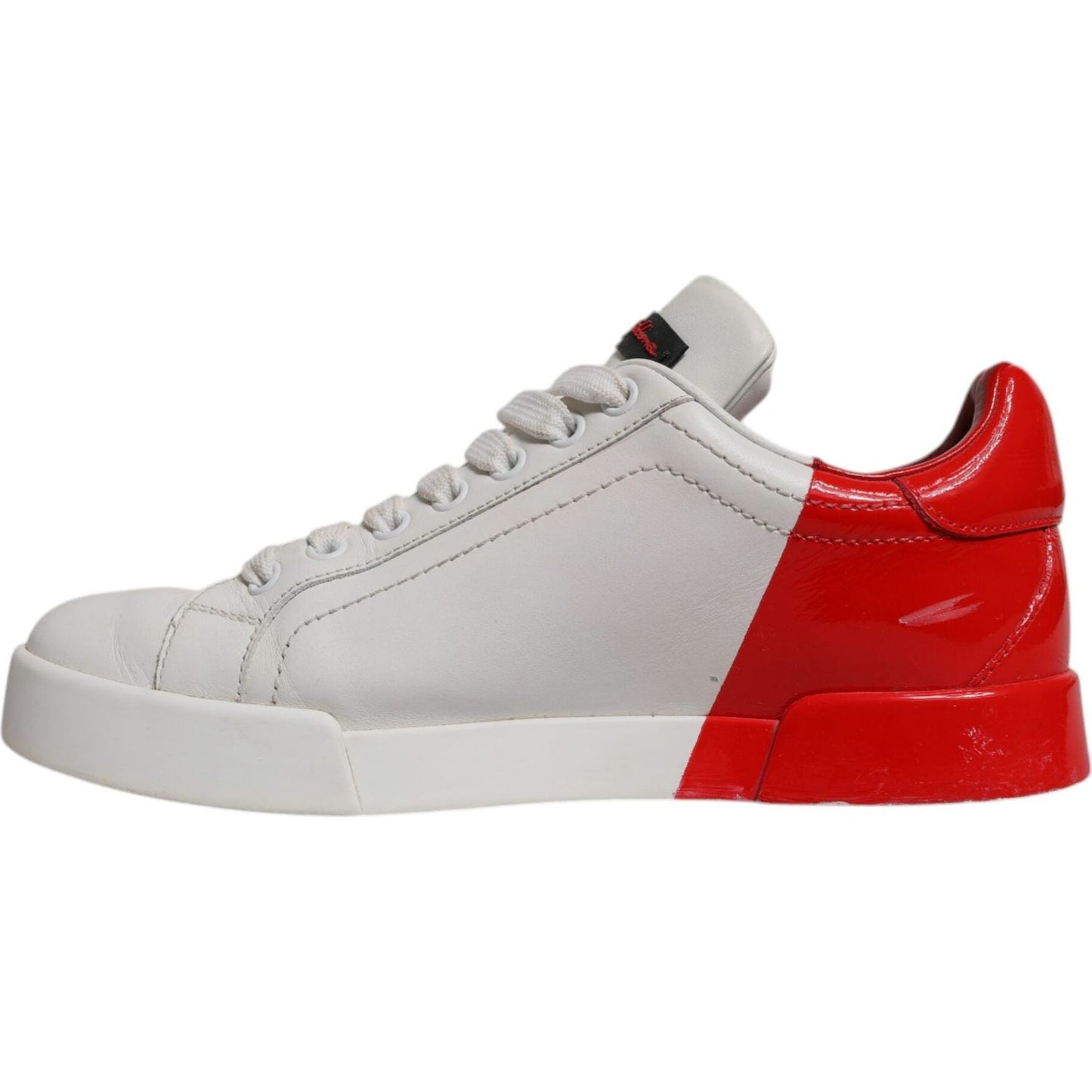 Dolce & Gabbana White Red Logo Portofino Sneakers Shoes