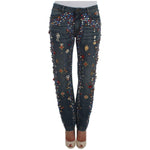 Dolce & Gabbana Crystal Roses Heart Embellished Jeans SIG19331-1