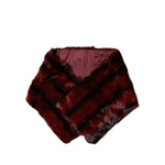 Dolce & Gabbana Black Red Stripe Fur Shawl Neck Wrap Scarf MS7101