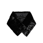 Dolce & Gabbana Black Fur Shawl Neck Wrap Cover Collar Scarf MS7102