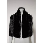 Dolce & Gabbana Black Fur Shawl Neck Wrap Cover Collar Scarf MS7102