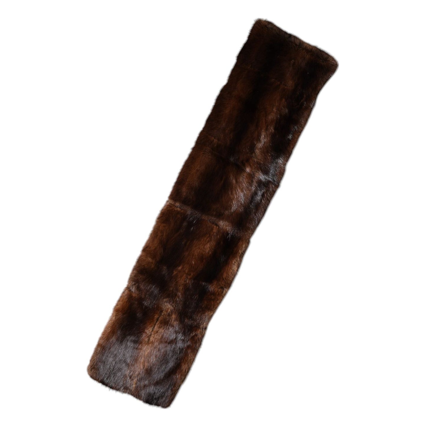 Dolce & Gabbana Black Brown Stripe Fur Shawl Wrap Scarf MS7104
