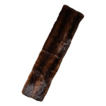 Dolce & Gabbana Black Brown Stripe Fur Shawl Wrap Scarf MS7104