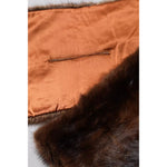 Dolce & Gabbana Black Brown Stripe Fur Shawl Wrap Scarf MS7104